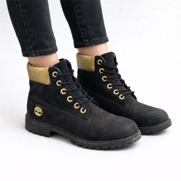 Timberland Shoes - Size 6 Timberland Women’s 6” Premium Boots Black Gold Limited Edition